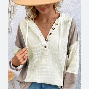 NWOT POL waffle knit hoodie